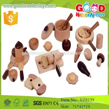 new design Korean cooking set nature wooden pretend play toys